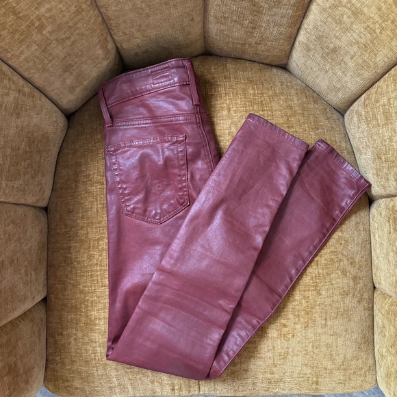 AG Farrah HIGH-RISE SKINNY ANKLE Leatherette JEANS - Picture 6 of 12